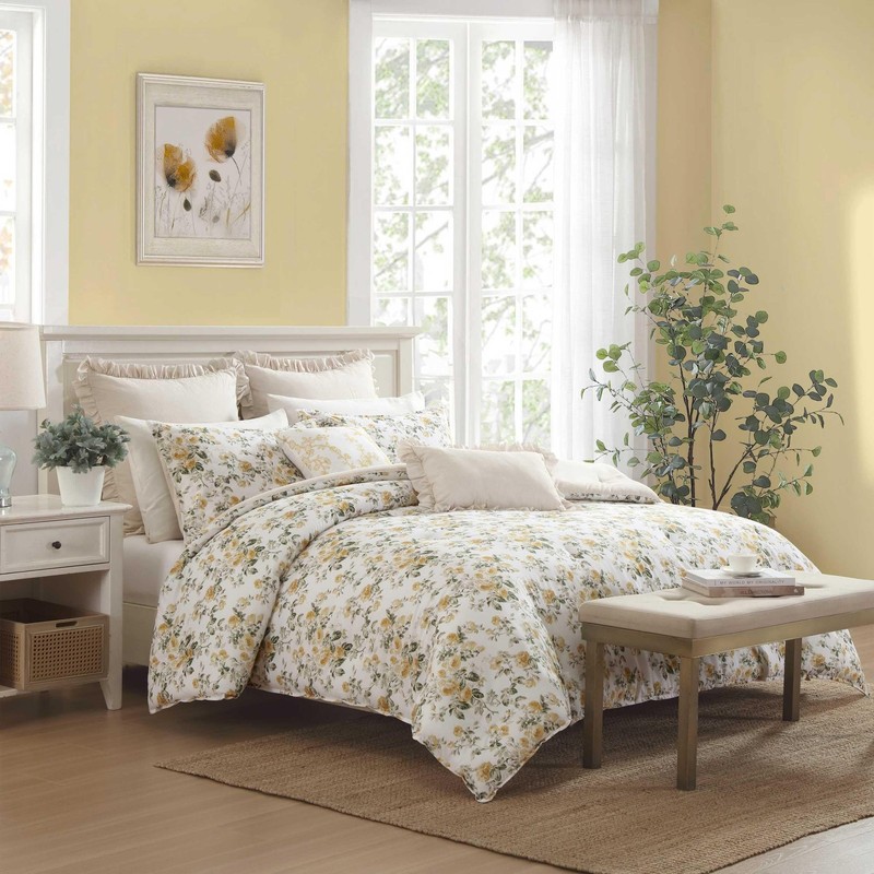 Laura Ashley - Full/Queen Comforter Set Premium Cotton Bedding Matching Shams gallery
