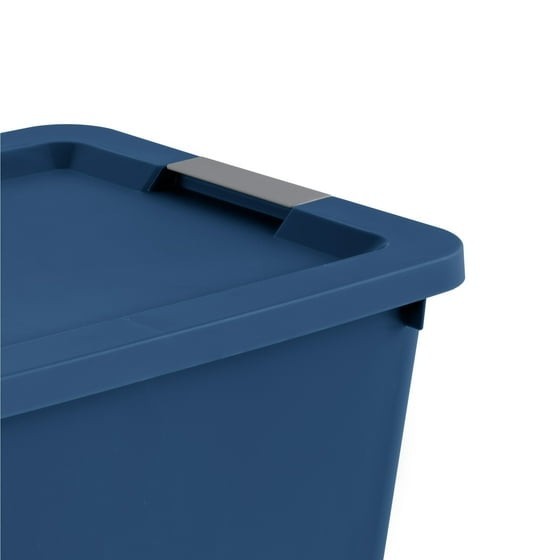 Large Storage Bin, 20 Gallon Plastic Storage Container with Latch Lid, Blue gallery