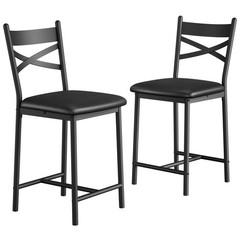 Set 2 / Set 4 Bar Stools Barstools w/ 16″ Seat Cushion Backrest High Top Chairs