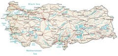 Turkey Turkiye Physical Map GLOSSY POSTER PICTURE PHOTO PRINT BANNER 13921