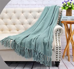 50 x 60″ Silver Blue Soft Throw Blanket for Bed Sofa Couch Chair Knitted Blanket