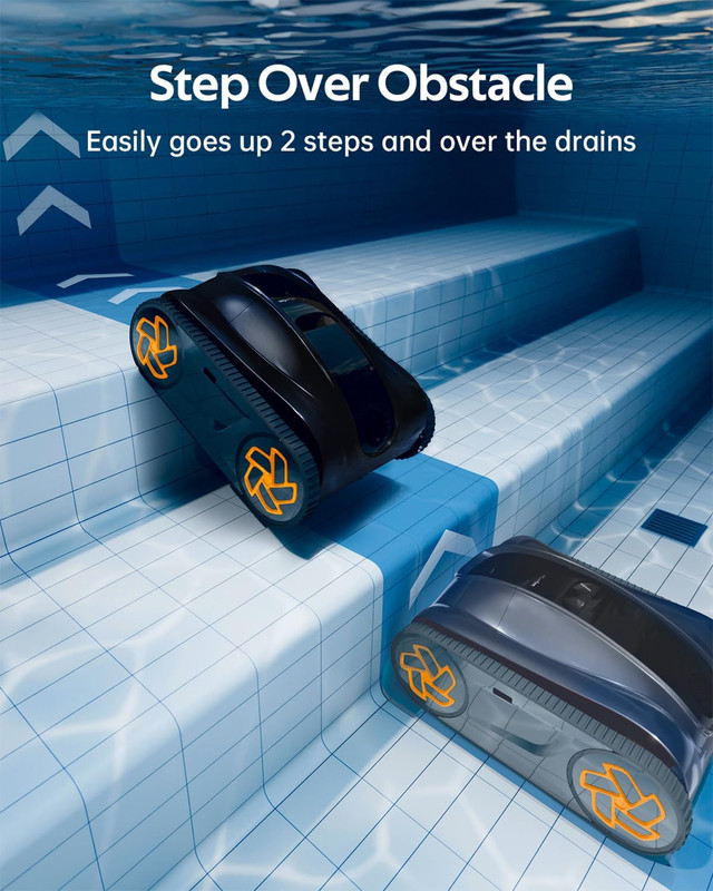 Cordless robotic pool cleaner with smart navigation for complete pool cleaning!! gallery