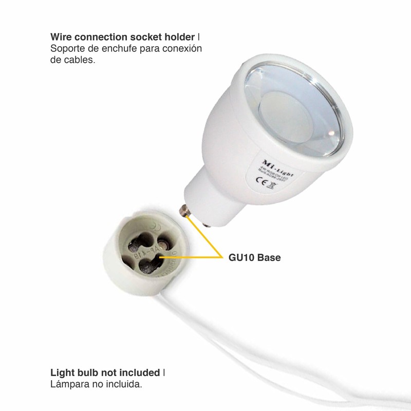 10 PCS - Wire Connection Socket Holder for GU10 LED Light or Hologen Light Bulb gallery