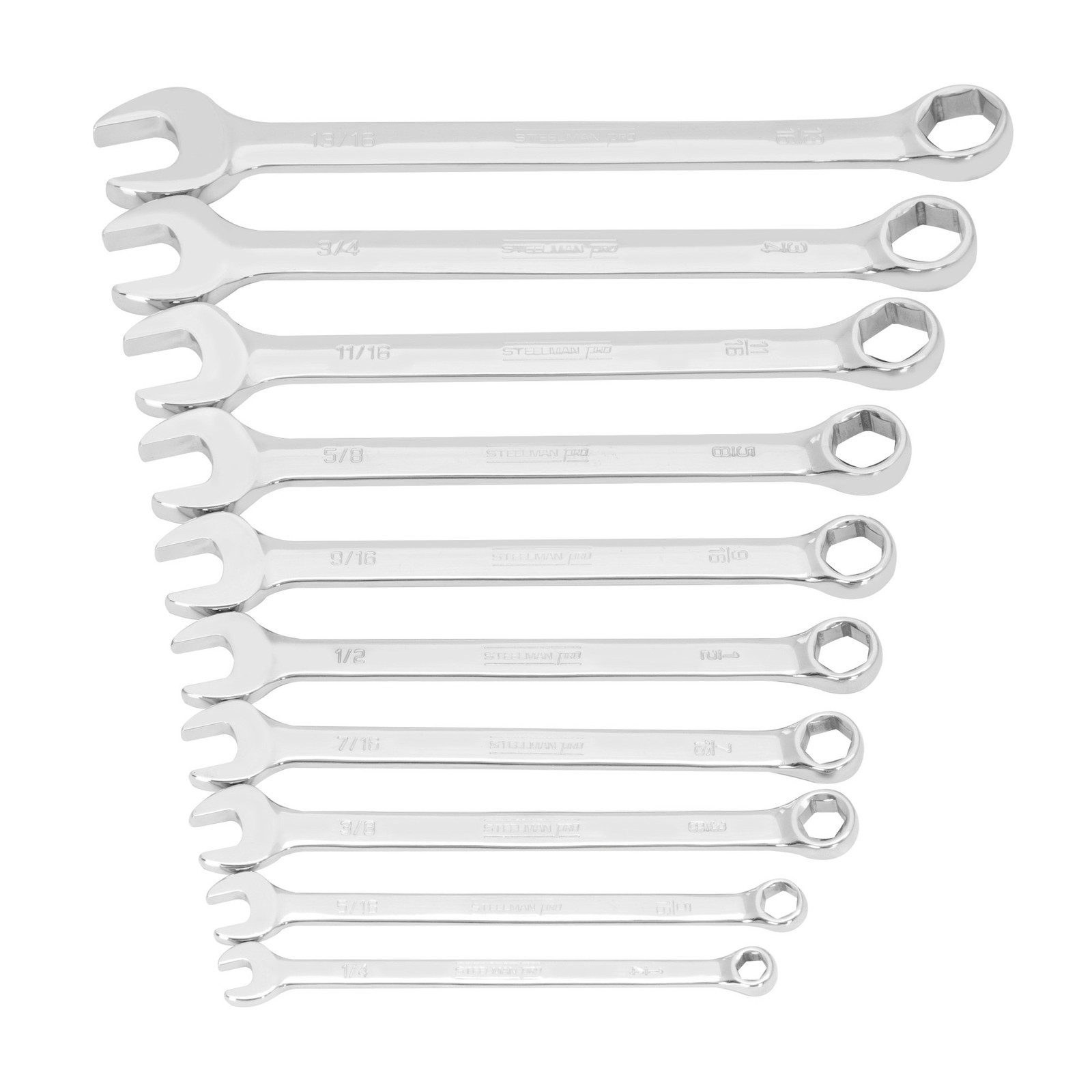 STEELMAN PRO 10-Piece SAE 6-Point Combination Wrench Set, 78536 gallery