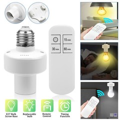 Light Socket Wireless Remote Control E26 E27 Screw Lamp Bulb Holder Base Adapter