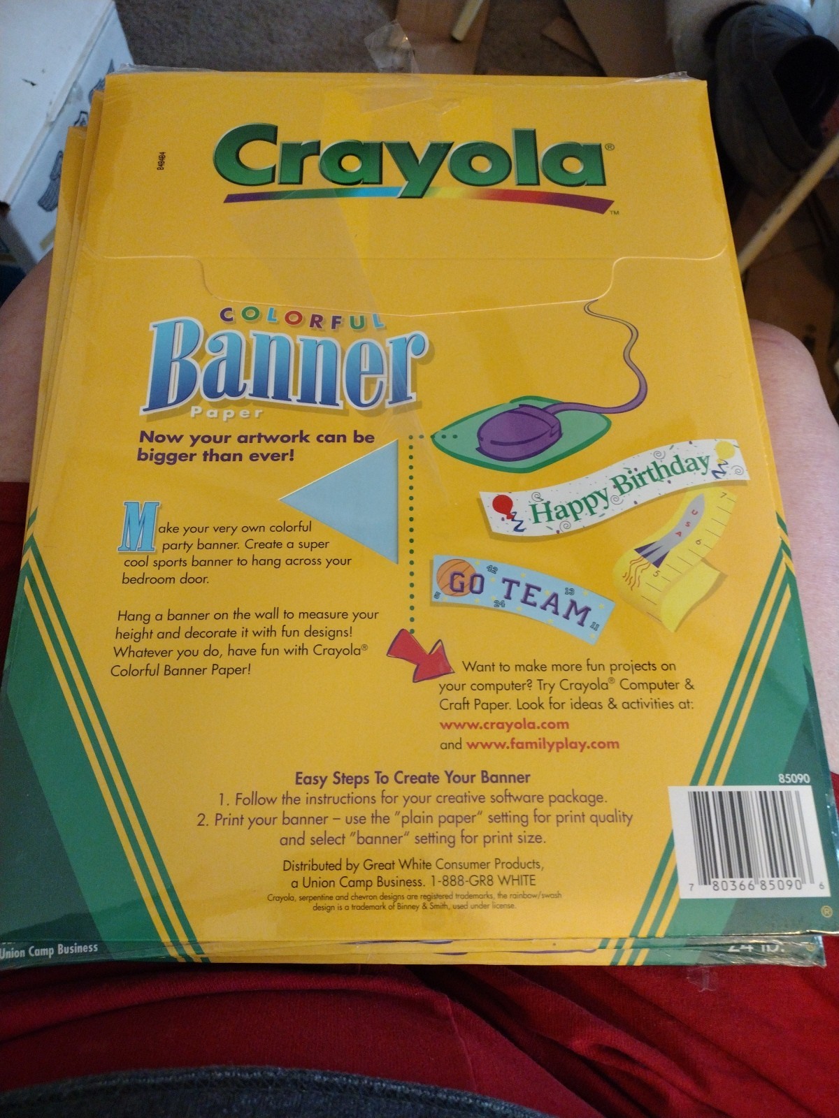 VTG Crayola 3 Adjustable Length Banner Package 24# Paper Yellow / Blue / Speckle gallery