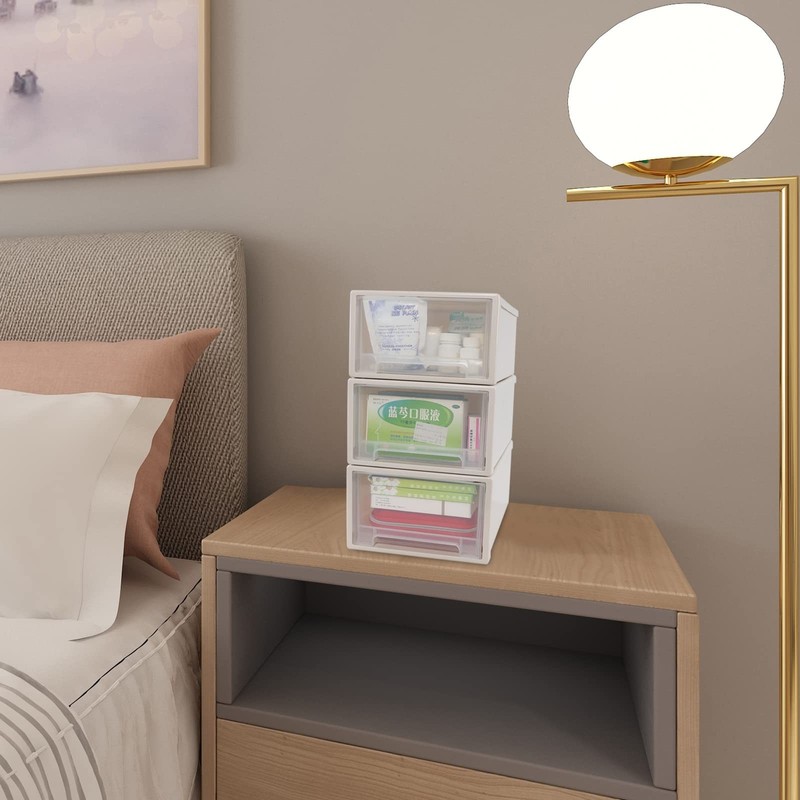 6 Quart Plastic Stacking Storage Drawer Unit, 3 Packs gallery