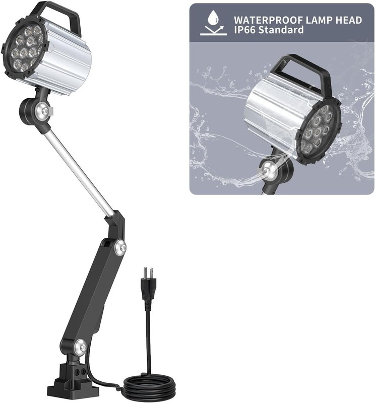 Articulating Led Work Light, 18W Machine Lights, 1800 Lumens Flexible Wood Lathe gallery