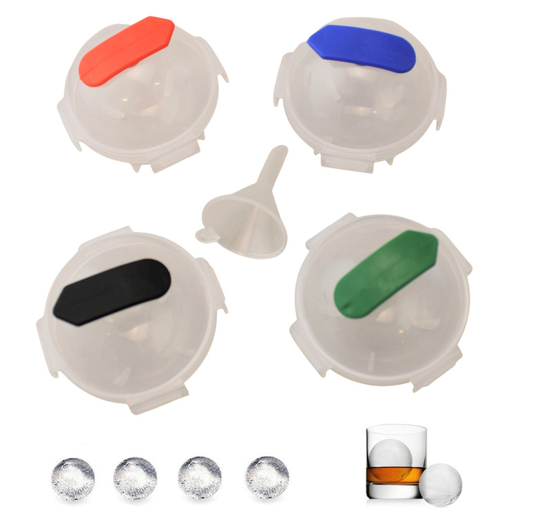 4 Pack 2" Large Round Ice Cube Tray Ball Maker Molds Jumbo ICE BALLS for Drinks gallery