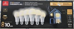 GLOBE POWER RESERVE BATTERY BACKUP BULBS (6) ~ 60W ~ NEW