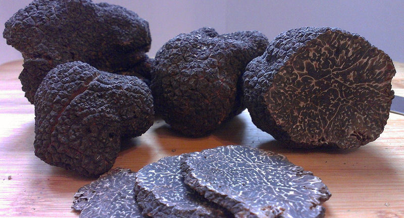 Precious Italian fresh black truffles. Black truffle 320g. 11,3 oz. Mushrooms. gallery