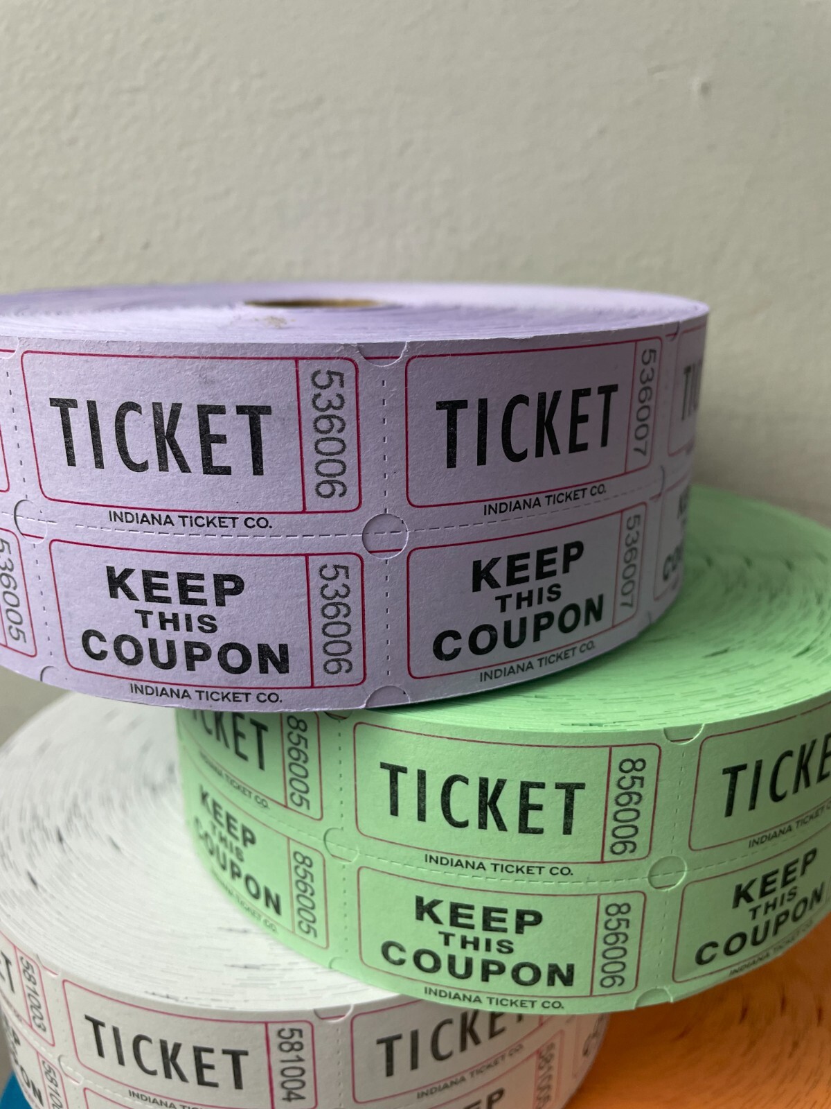 5 Rolls Raffle Tickets 2000 50/50 Double Stub Five Roll Deal 10,000 Fund Raiser gallery