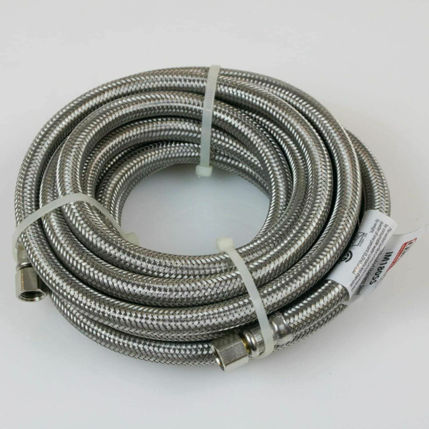 Water Line,Ice Maker Connector,15 Feet,Premium Braided Stainless Steel gallery