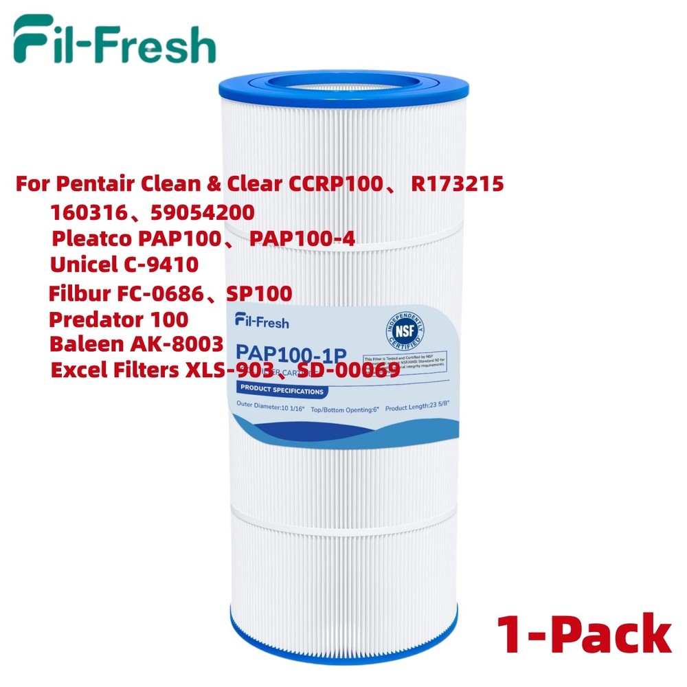 1-Pack Washable Reusable Pool Filter CC100 for Pentair Clean&Clear PAP100 C-9410