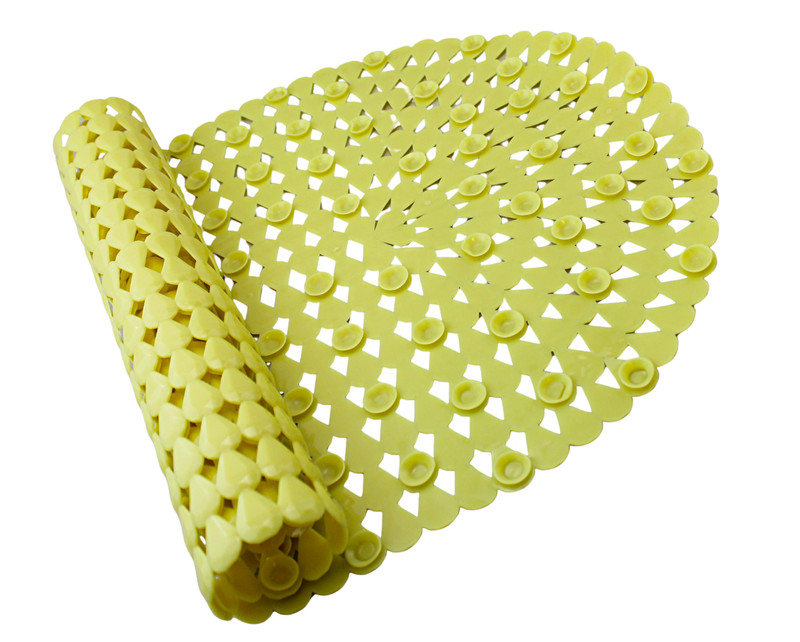 Oval Bath Mat with Pear Shape Diamond Design Anti-Slip Suction Shower Yellow gallery