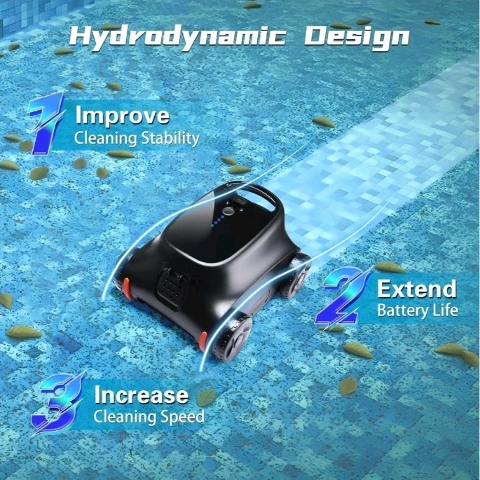 Zyerch Robotic Pool Cleaner Cordless Pool Vacuum 120 Min Self Parking gallery