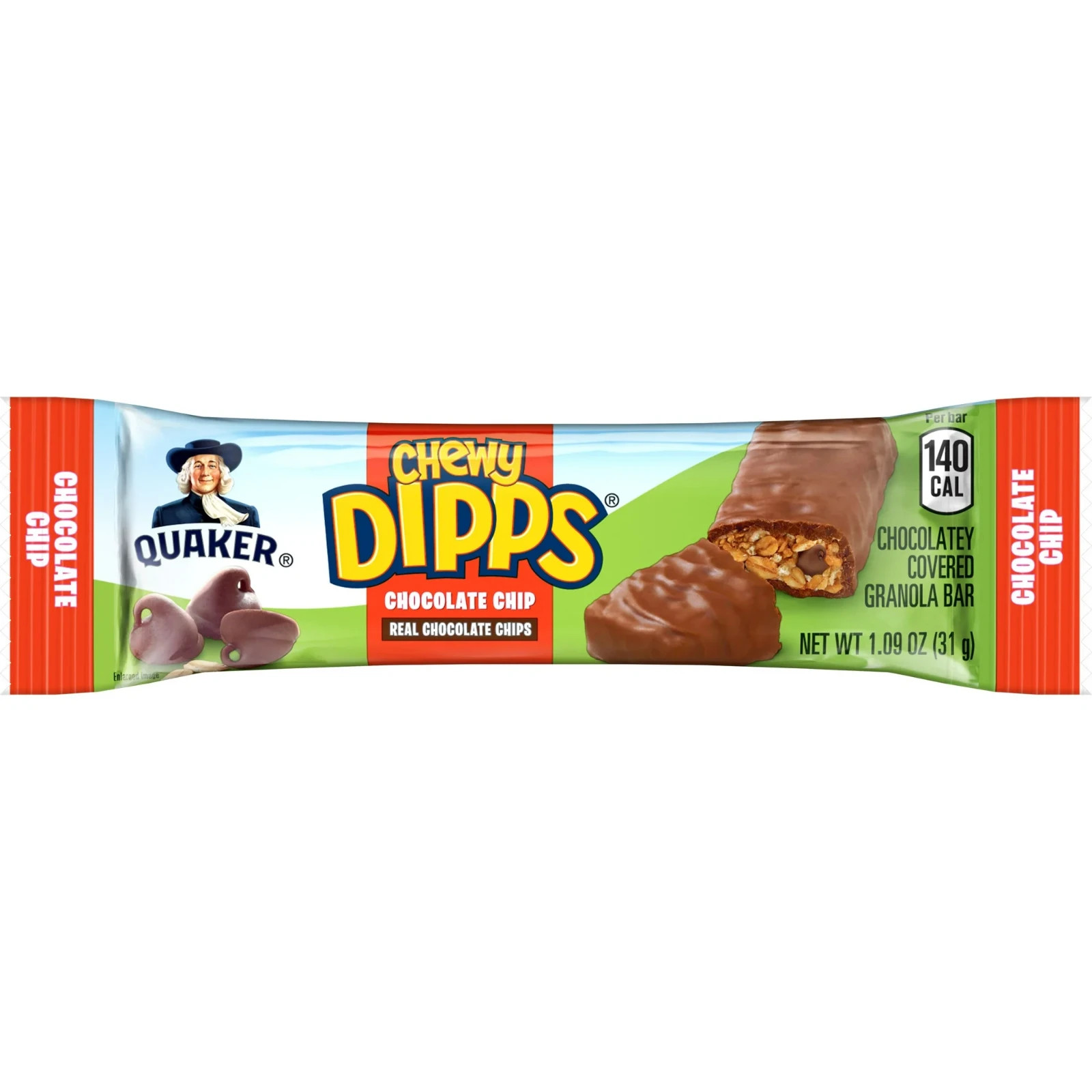 Quaker Chewy Dipps Chocolate Chip Granola Bars, 1.09 oz 30 Count gallery
