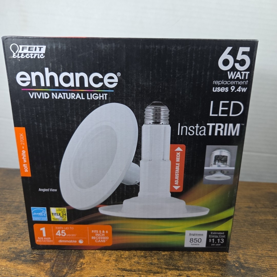 Feit Electric 5/6 in. 65 Watt Equiv LED White InstaTrims Adjustable Neck gallery