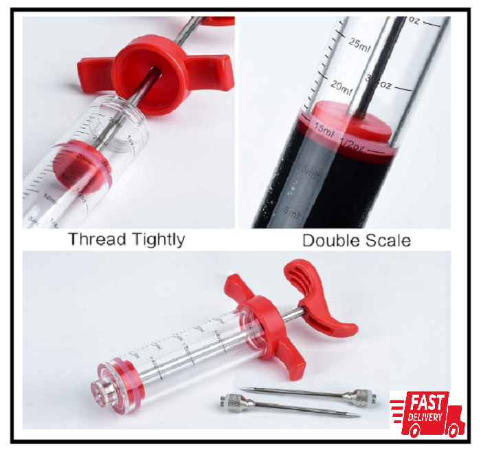 Meat Injector Syringe 1oz Marinade Turkey Injector Kit, 2 Marinade Needles gallery