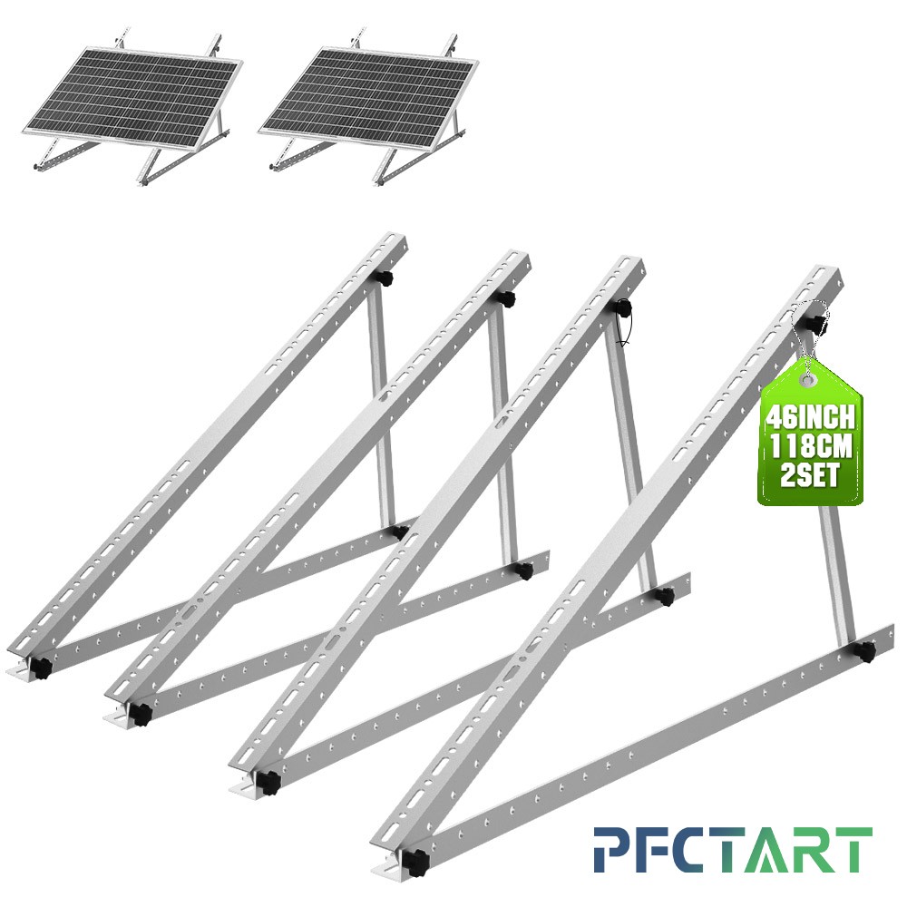 2 Set 118CM 0-90° Adjustable Solar Panel Brackets Mount Tilt Bracket Caravan RV gallery