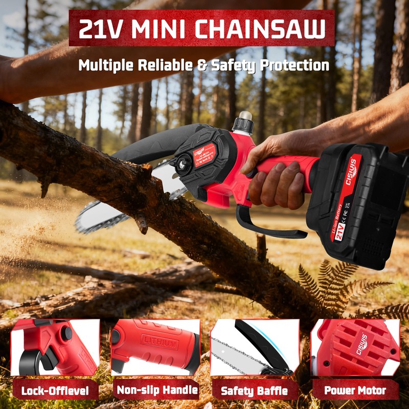 4/6inch Wireless Mini Chainsaw Equipped with 2 Large Capacity Batteries.Handheld gallery