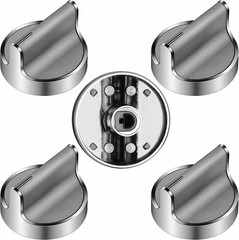 𝗦𝘁𝗮𝗶𝗻𝗹𝗲𝘀𝘀 𝗦𝘁𝗲𝗲𝗹 W10594481 Gas Range Stove Knobs Replacement 5 Pack
