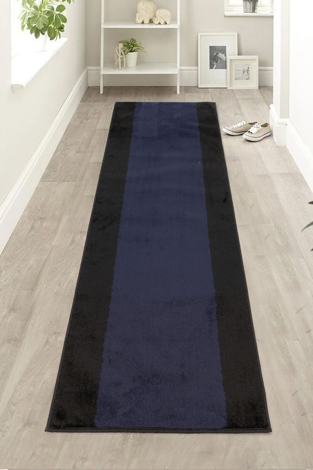 Stair Runner Solid Border Design Medium Soft Pile Non Slip 26" / 36" Wide Option gallery