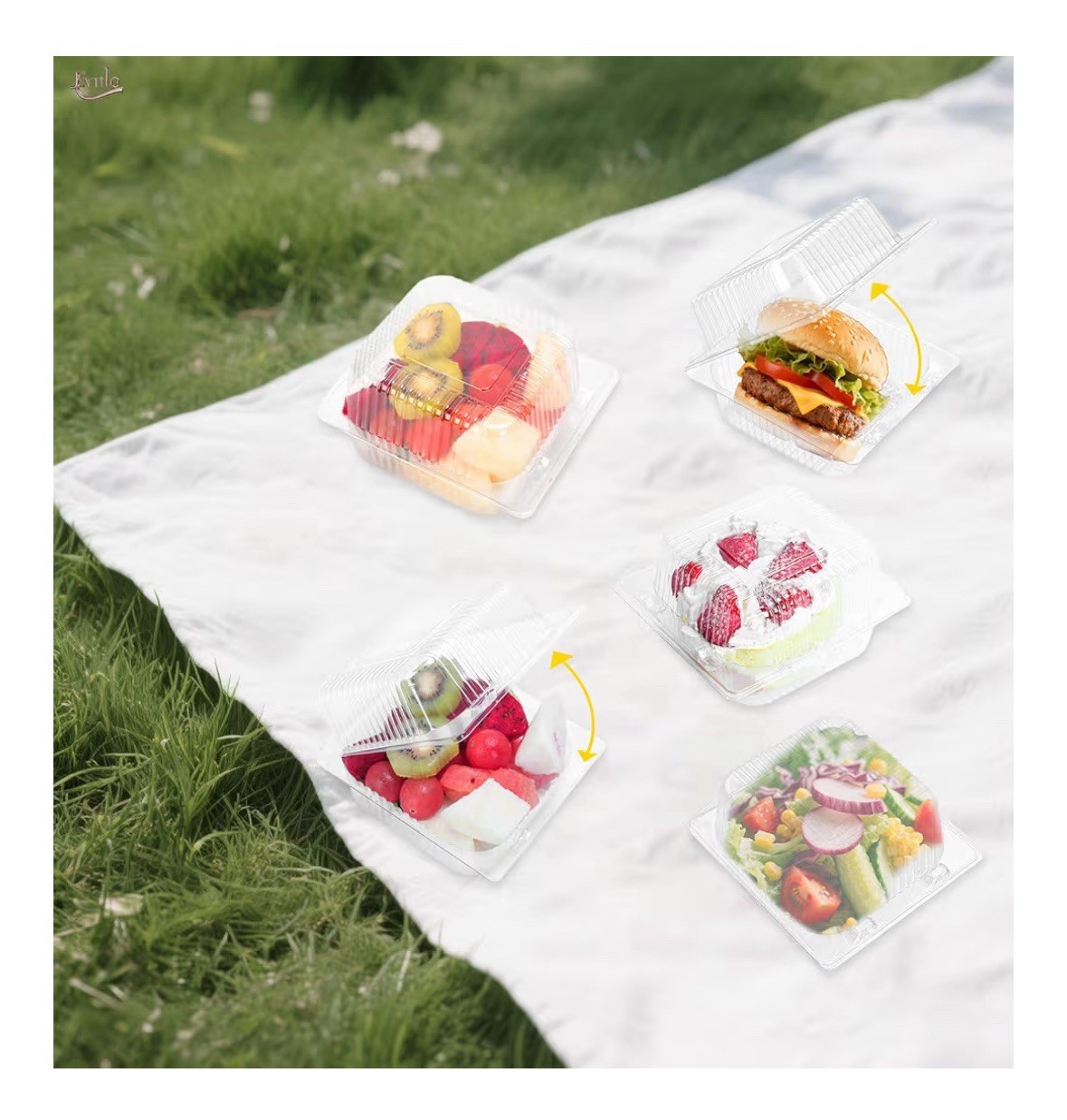 Clear Plastic Sandwich Containers with Lids, 50 Count Clamshell Boxes, gallery