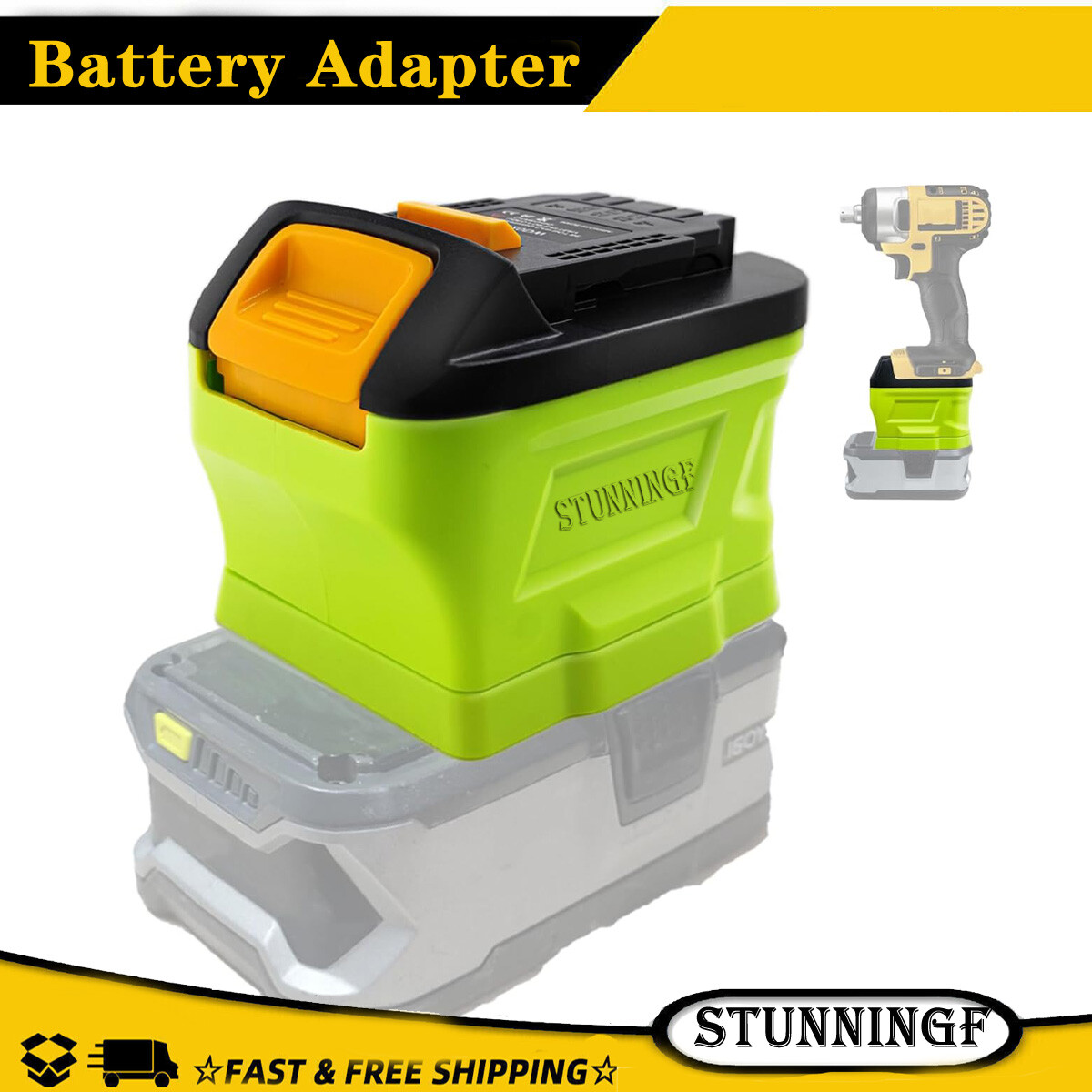 Converter Battery Adapter for Ryobi 18V Li-ion Battery to for Dewalt 20V Tool gallery
