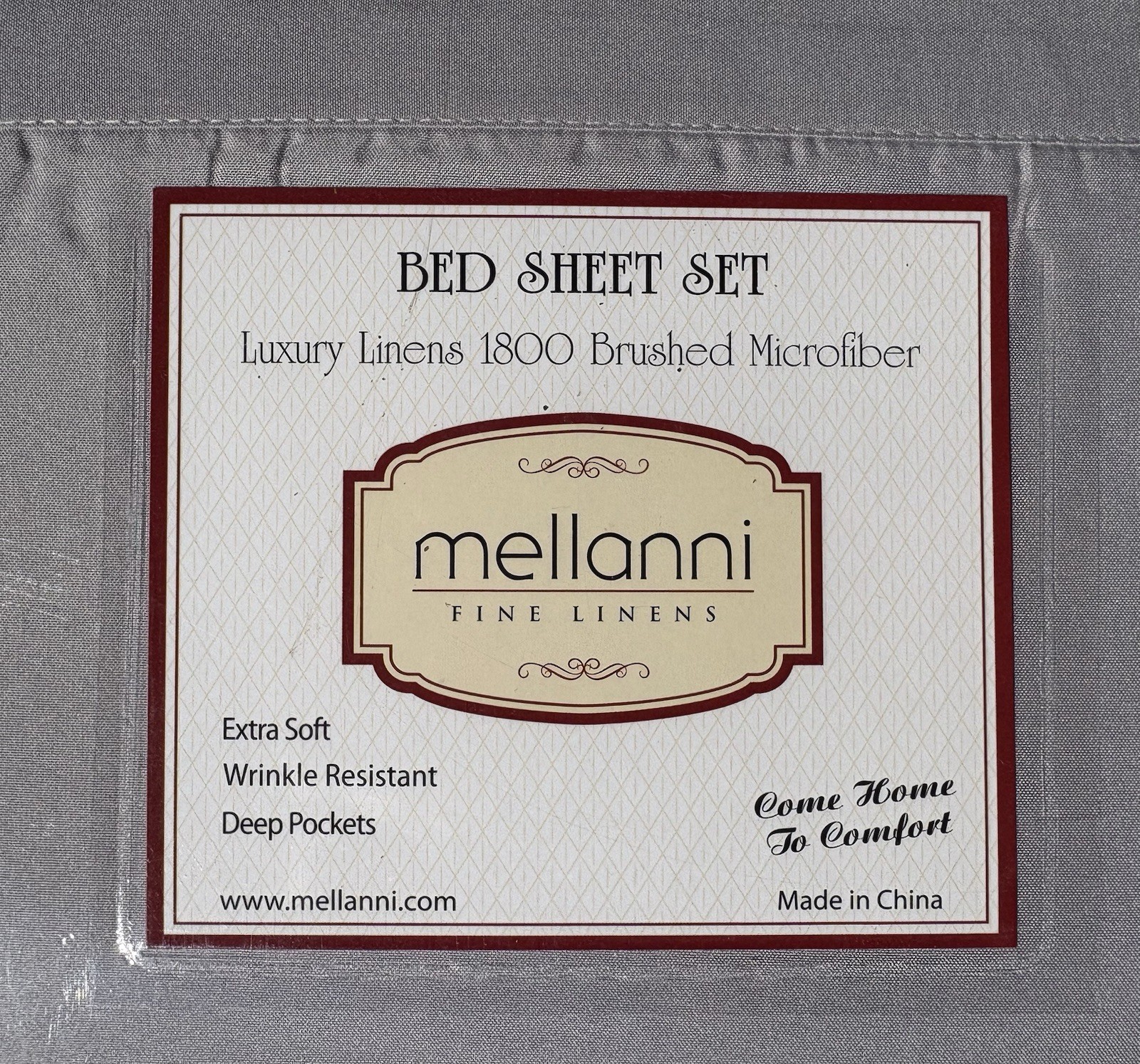 Mellanni Fine Linens Deep Full Size Sheet Set NIP Light Gray Brushed Microfiber gallery