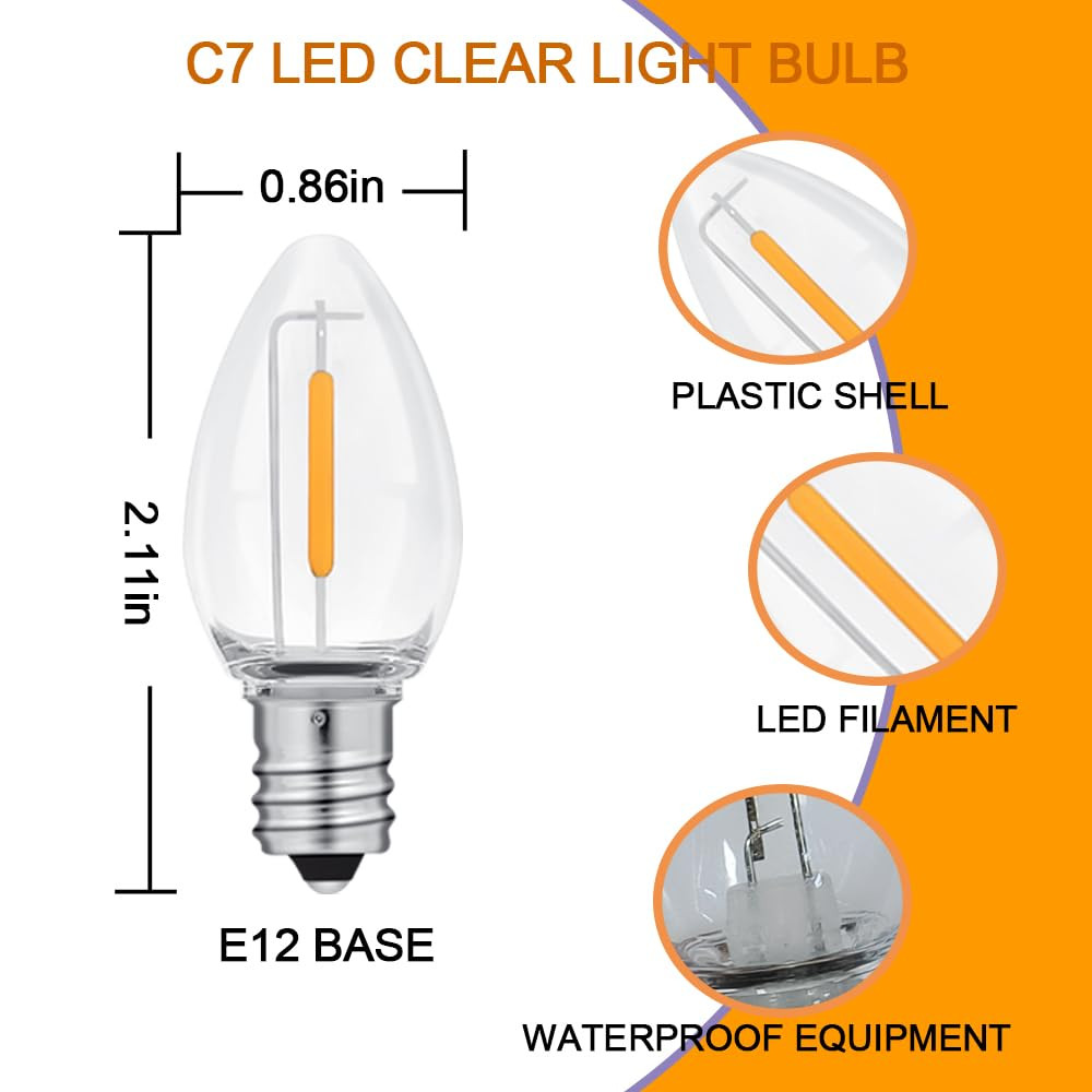 6FT Blow Mold Replacement Light Kit, C7 Clip Lights with One Bulb On/Off Switch gallery