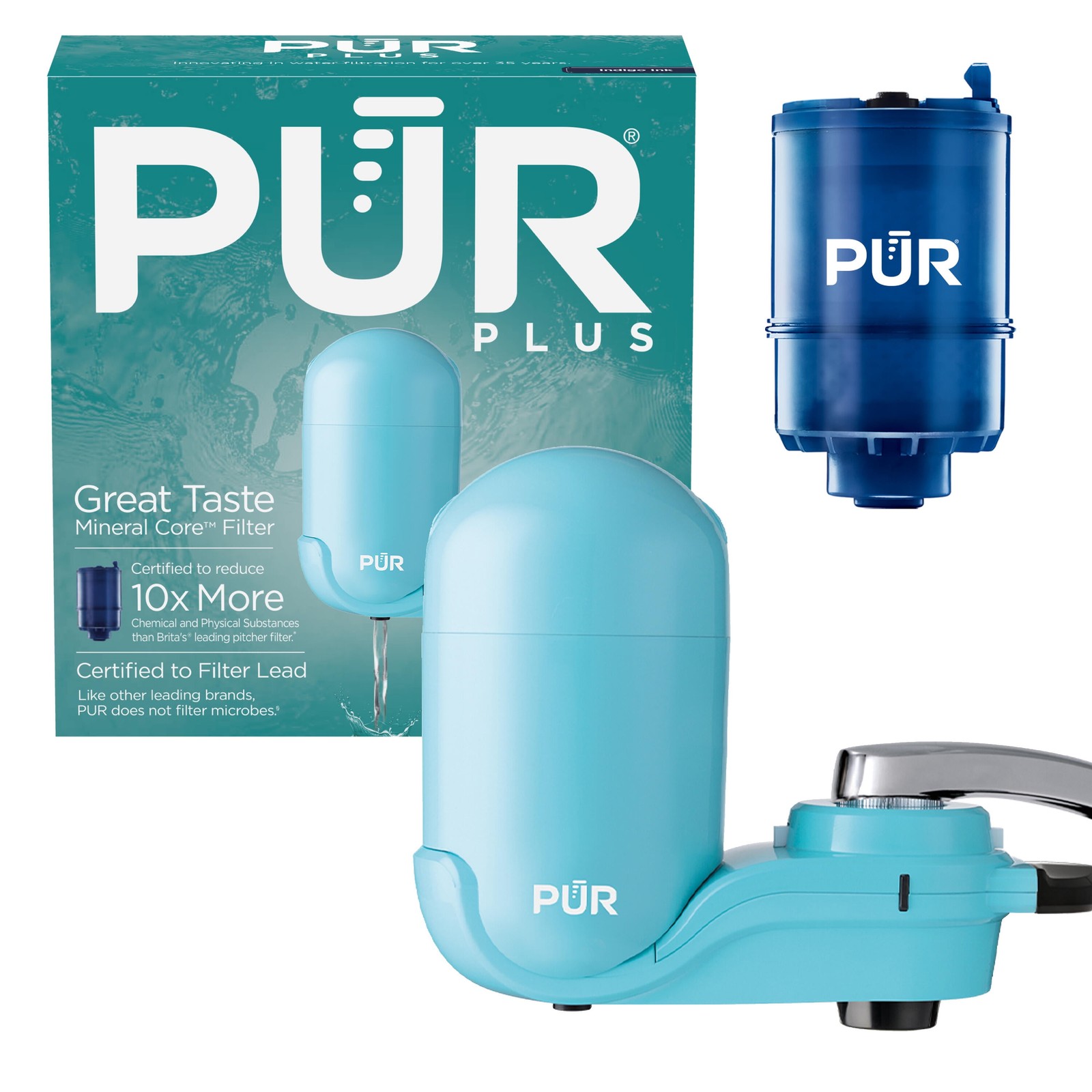 PUR Plus Faucet Mount Water Filtration System with Filter Change Light gallery