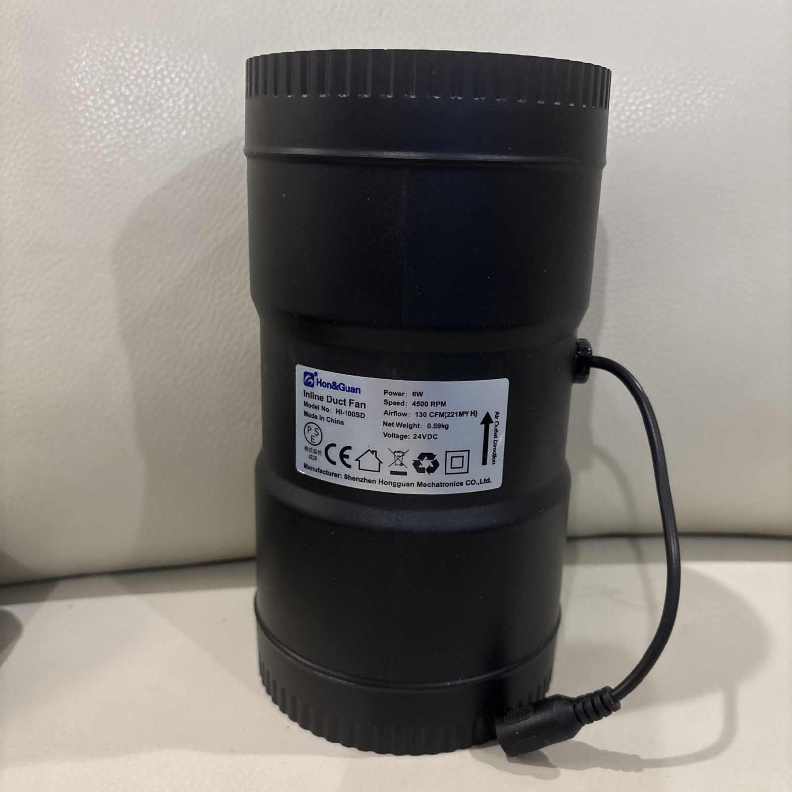 Hon&Guan 6" Duct Fan High Efficiency Inline Fan Mixed Flow Ventilation System gallery