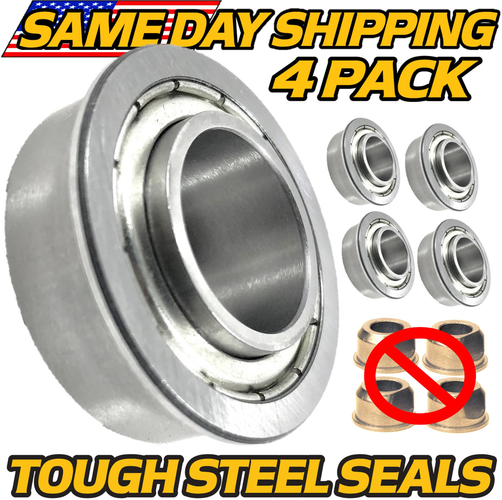 (4 Pk) Wheel Bearing Conversion Fits Craftsman PYT9000, PGT9500, Z7400, ZS6500 gallery