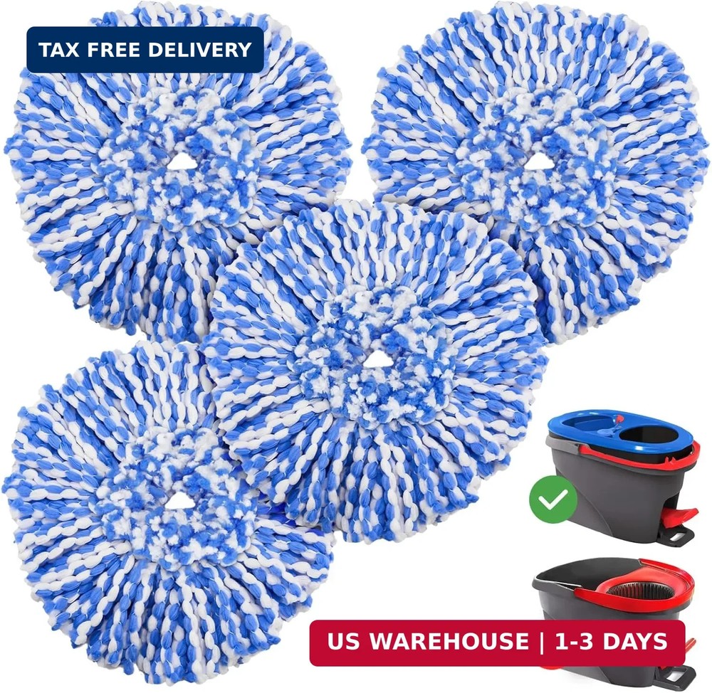 4 Pack RinseClean Spin Mop Replacement Head Spin Mop Refills Compatible with O C
