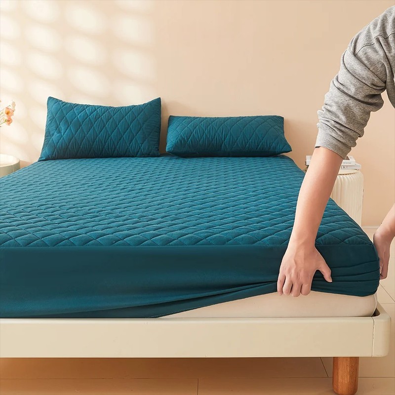 Waterproof Quilted Mattress Protector Breathable Fitted Bed Cover Pad 9-14" Deep gallery