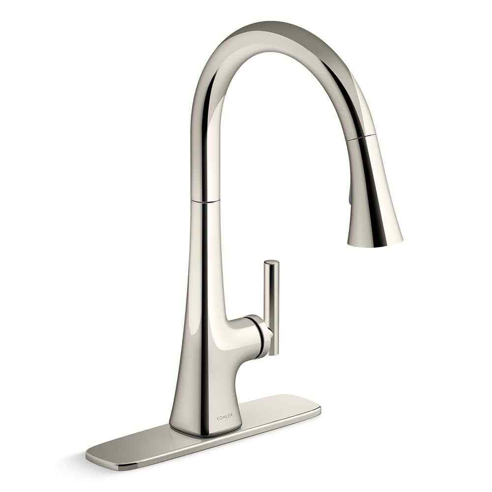 KOHLER Conti Pull Down Sprayer Kitchen Faucet in Vibrant Polished Nickel gallery