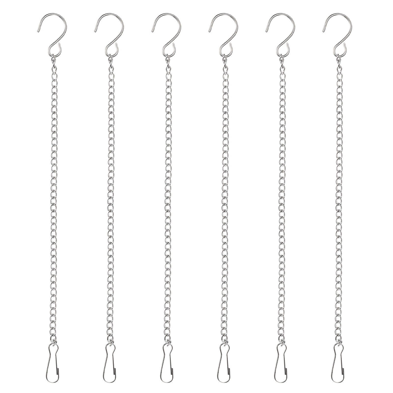 6Pcs 30cm/11.8in Hanging Chain with Hooks for Bird Feeder Planter Lantern Silver gallery