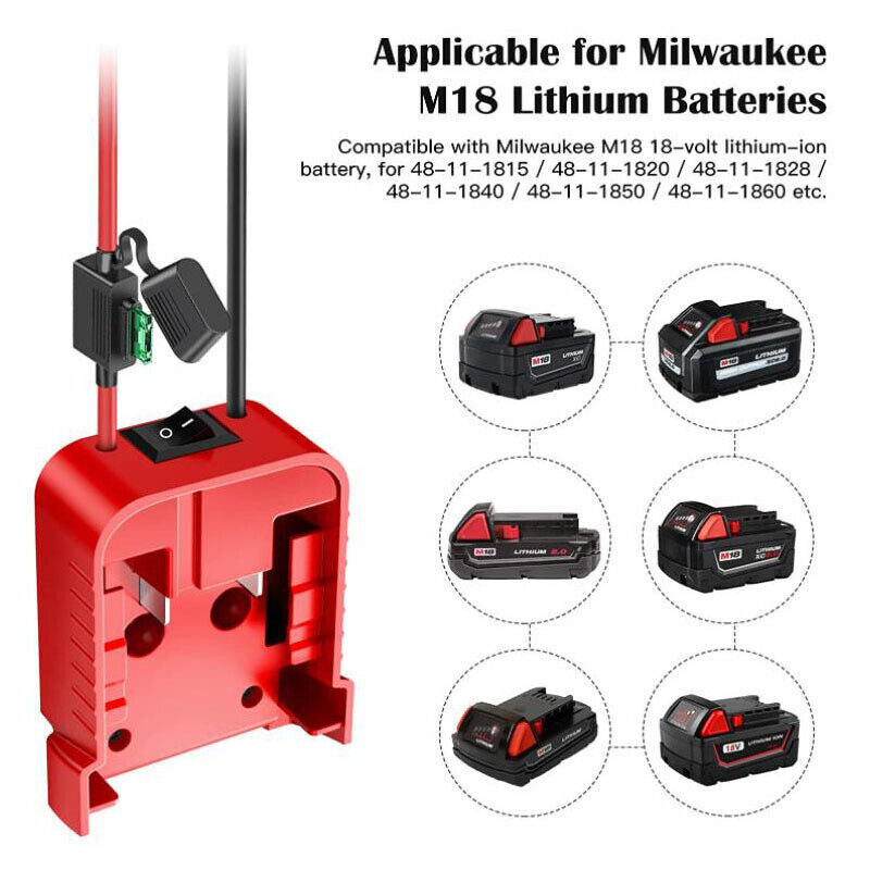 NEW Power Wheels DIY Adapter Compatible With Milwaukee M18 Battery 18V Connector gallery