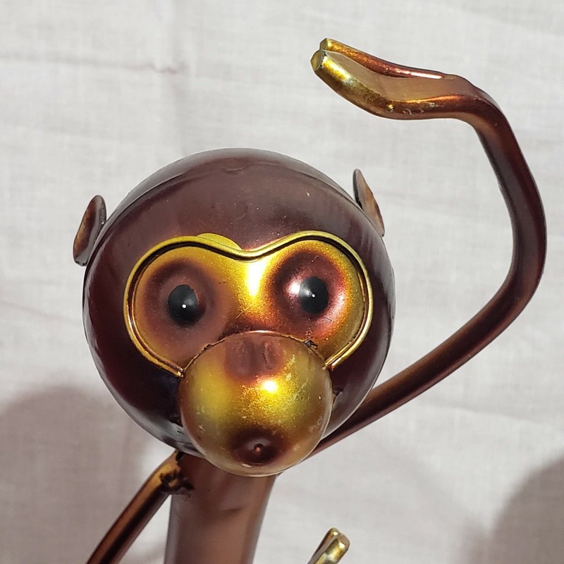 Dancing Monkeys Metal Modern Sculptures Figurines Home Decoration Set of 2 gallery
