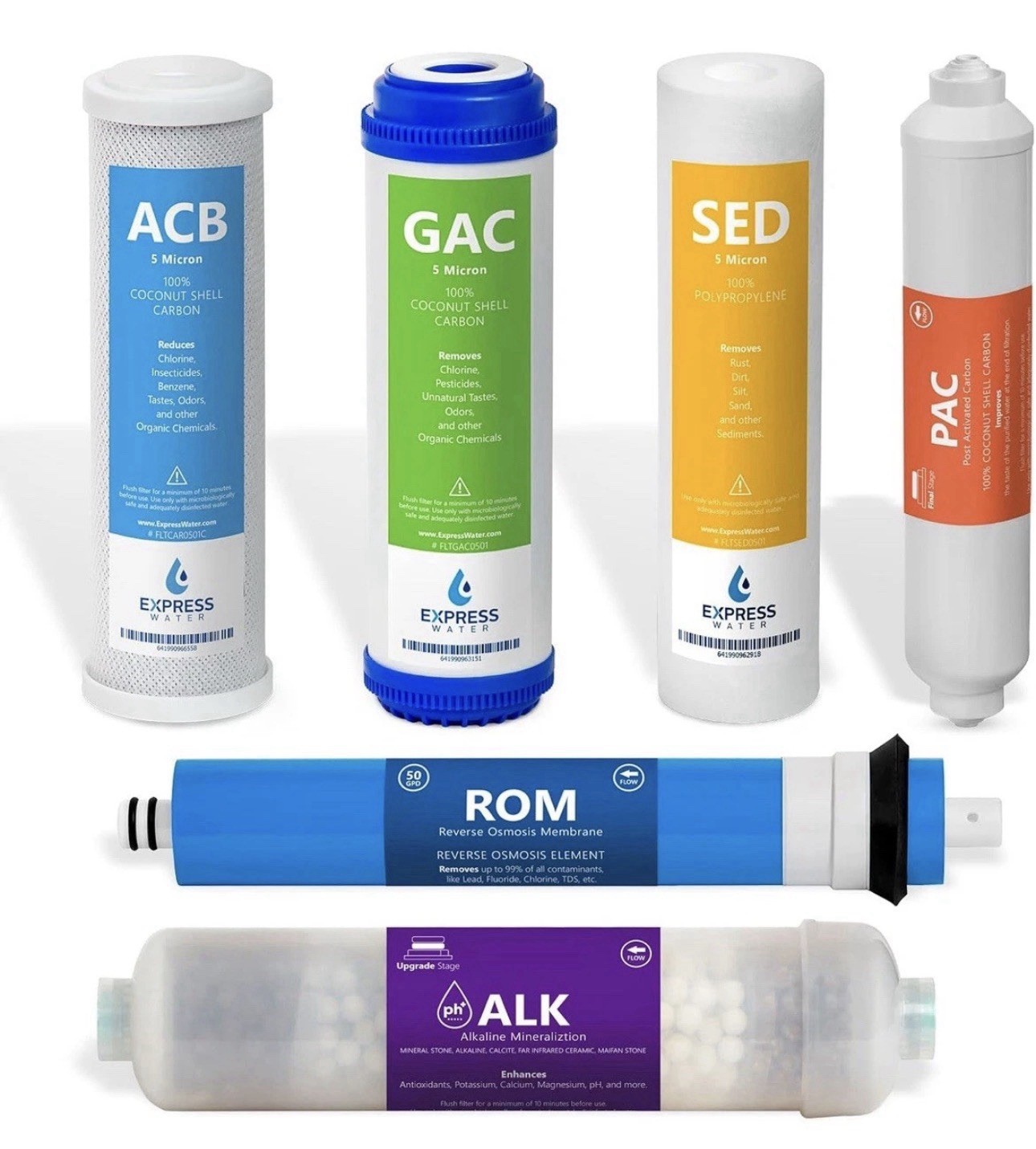 6 Months Alkaline Reverse Osmosis System Replacement Set – 6 Filters – 50 GPD gallery