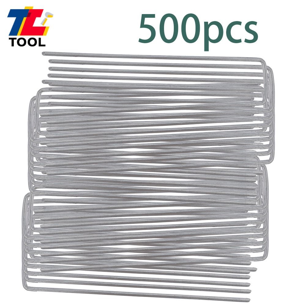 6" Landscape Staples Garden Stakes 11 Gauge Galvanized Sod Staples 500 Pack gallery