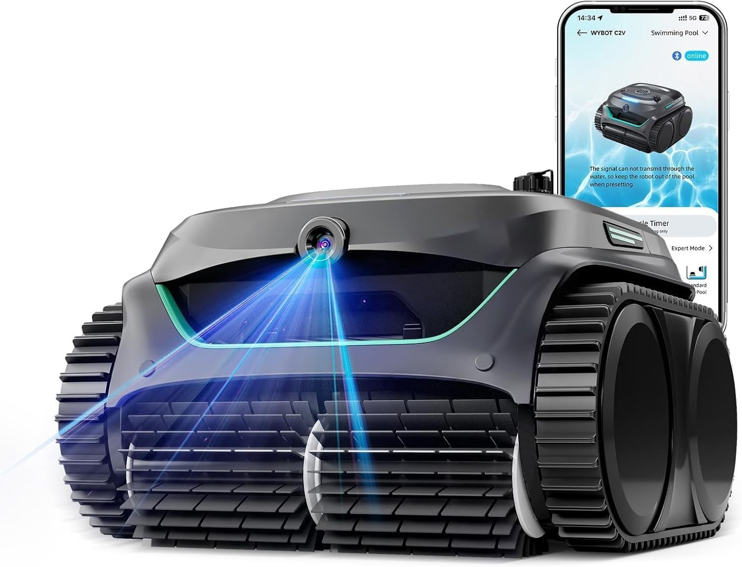 WYBOT C2 Vision Cordless Robotic Pool Cleaner AI Camera Inground Vacuum NEW NIB gallery