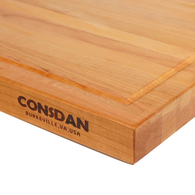 Solid Cherry Wood Cutting Board for Kitchen, USA Grown Hardwood, 16 x 12, wit... gallery