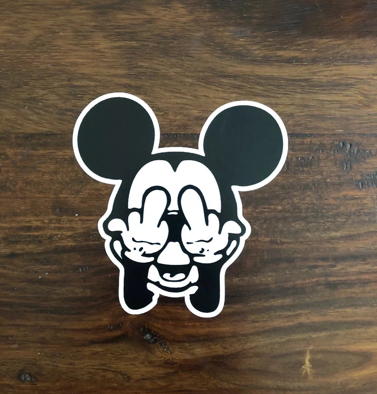 Mickey Mouse Middle Finger Sticker Punk Rock Heavy Metal Sticker gallery