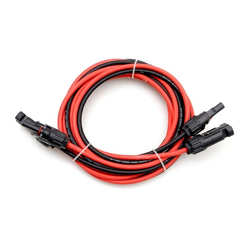 10 AWG Black Red Solar Panel Extension Cable Silicone Flexible Wire Connectors gallery