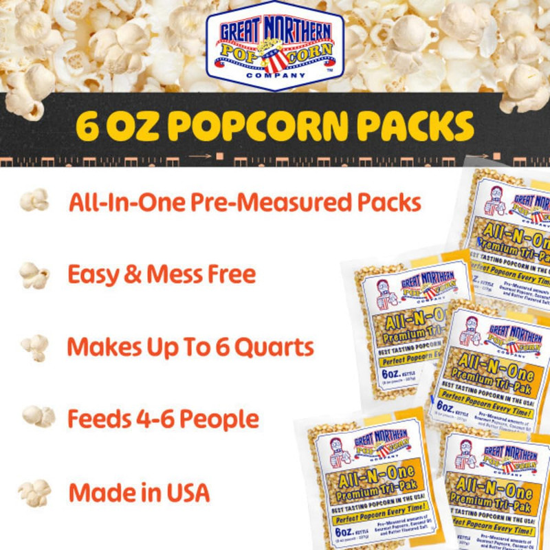 6Oz Popcorn Machine Popcorn Packets - All-In-One Movie Theater Style Popcorn Ker gallery