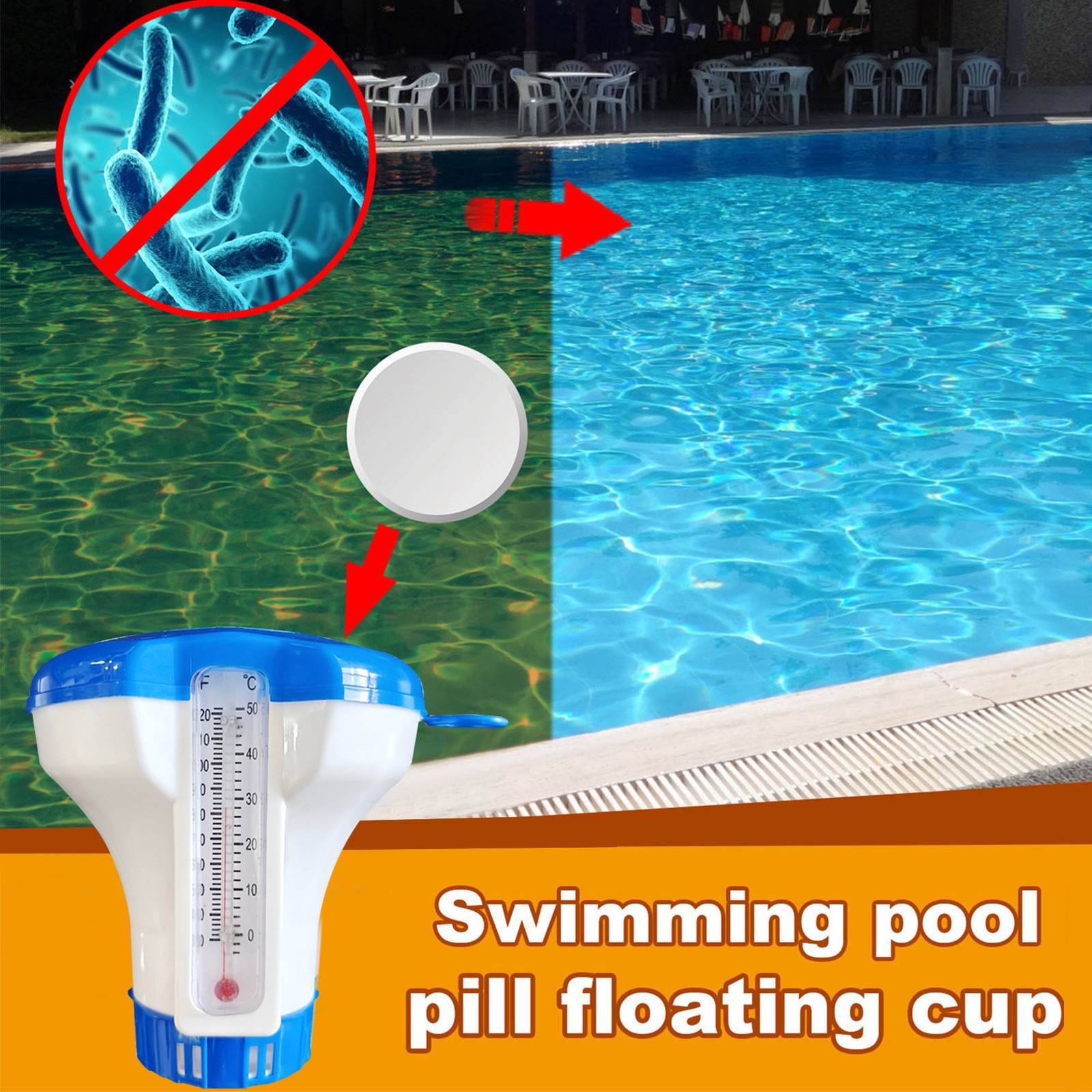 4.5" Floating Mini Chlorine Tablet Dispenser for Pool, Spa, Hot Tub, Fountain gallery