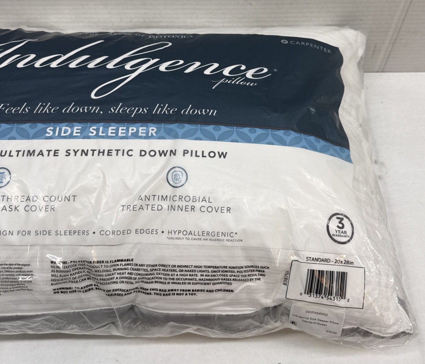 Isotonic Indulgence Synthetic Down Pillow | Side Sleeper (Standard/Queen) New gallery