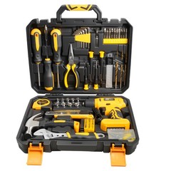ANXTECH 154pcs Electric Drill Tool Kit Hand Tool Set Cordless Portable Toolbox